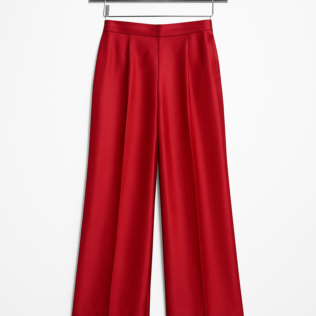 Crimson Silk Slacks - Pourenor Pants