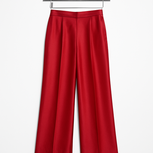 Crimson Silk Slacks - Pourenor Pants