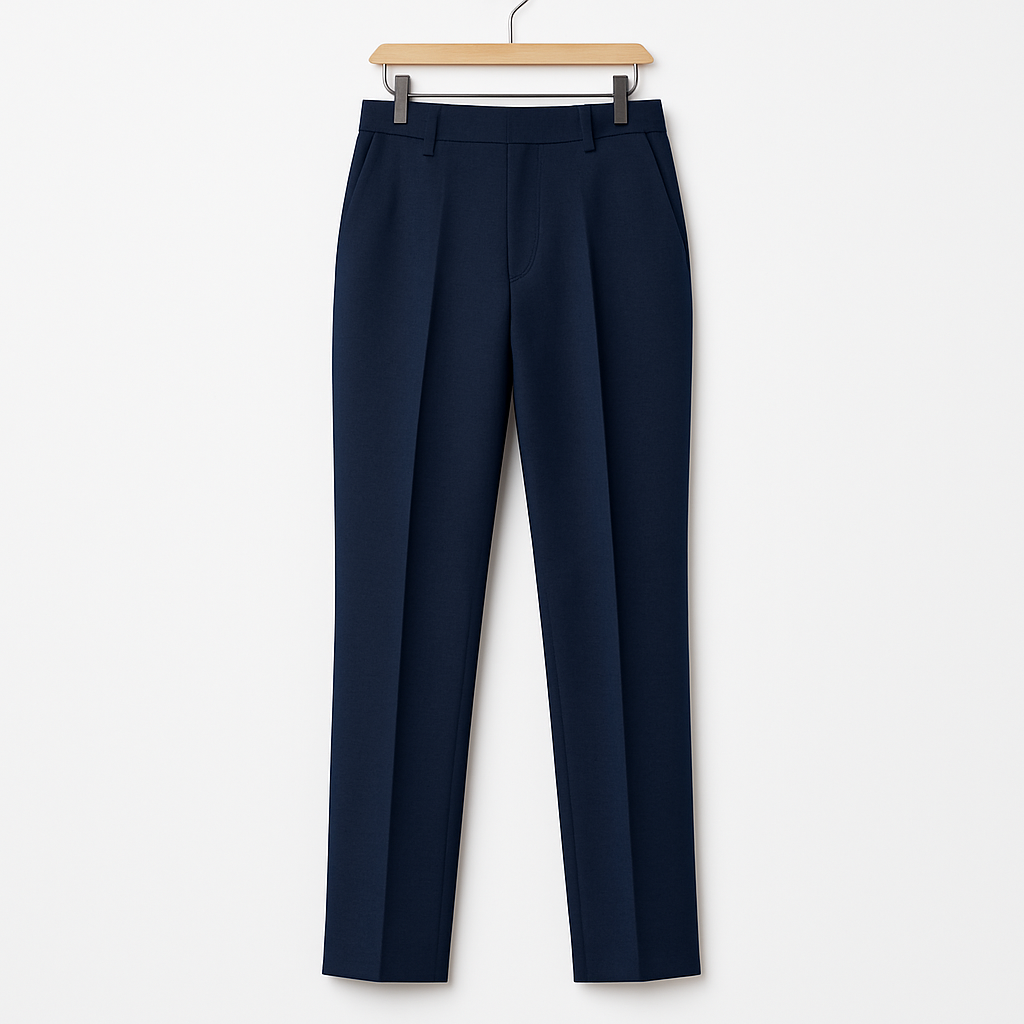 Navy Wool Trousers - Pourenor Pants