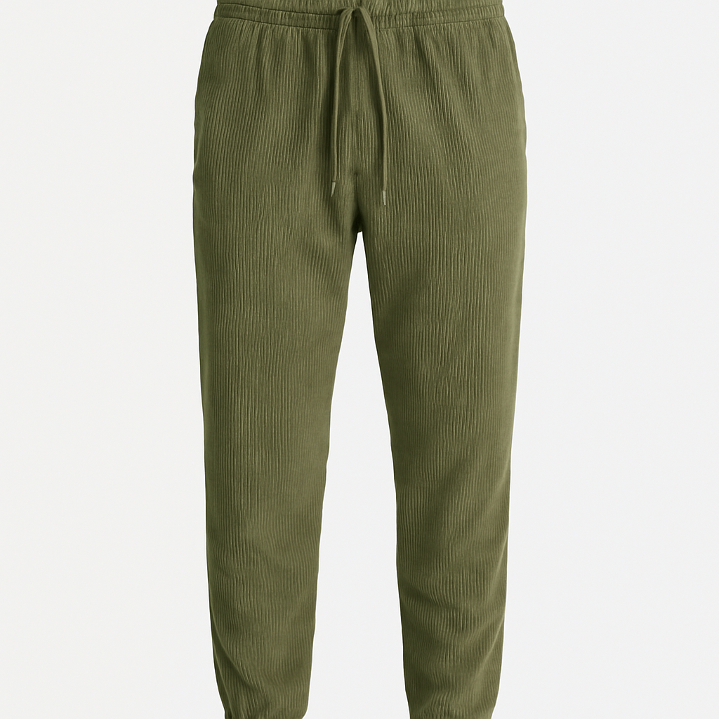 Olive Corduroy Joggers - Pourenor Pants