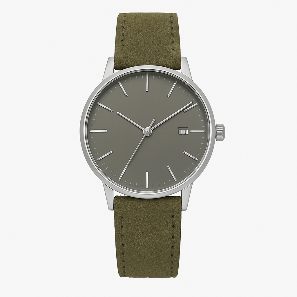 Olive Suede Timepiece - Pourenor Watches